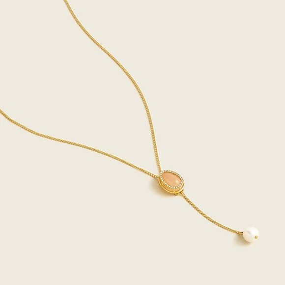 J. Crew Jewelry - J. Crew Gold-plated Stone and Freshwater Pearl Drop Necklace